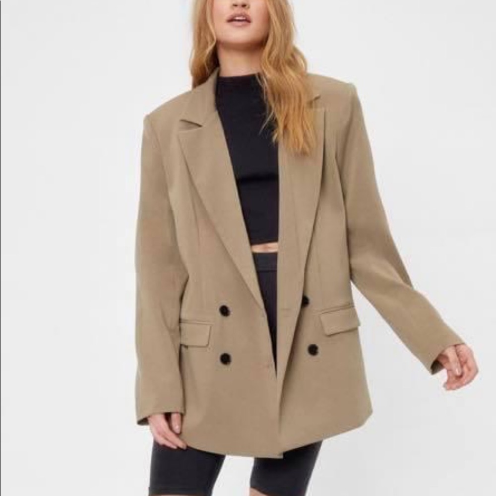 Oversized Padded Shoulder Blazer